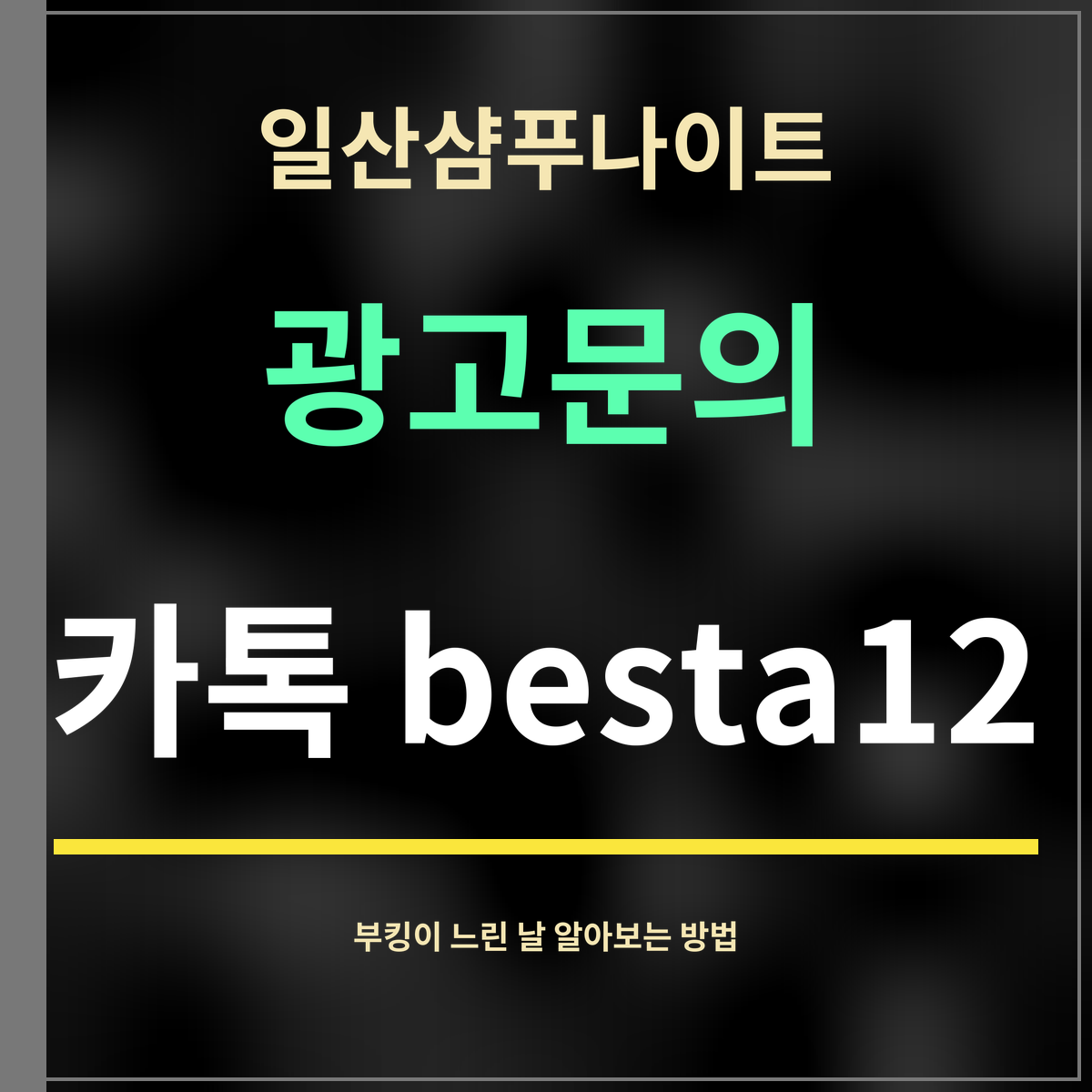 일산샴푸나이트 · 광고문의 · 카톡 besta12
